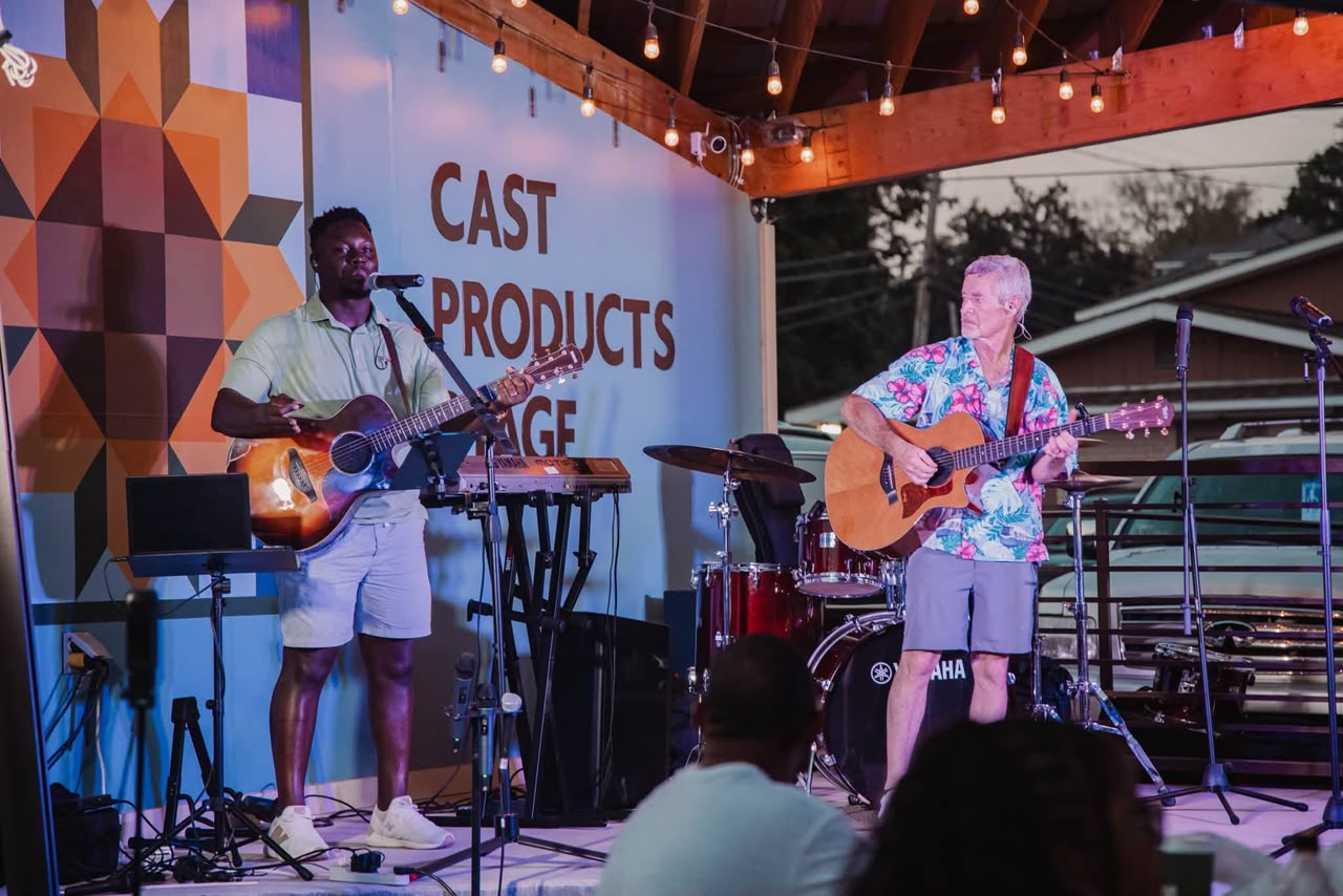 Worship leader singing with eyes closed